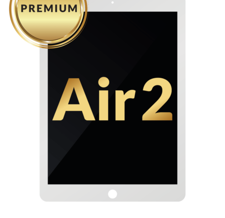 iPad Air 2 LCD Assembly (WHITE) (Sleep / Wake Sensor Flex Pre-Installed) (Premium)