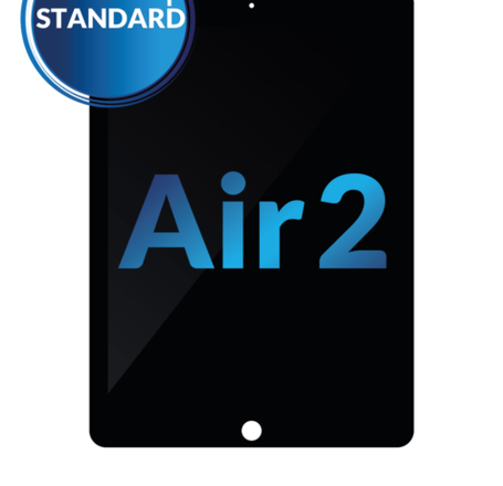 Standard+ iPad Air 2 LCD Assembly (BLACK) (Sleep / Wake Sensor Flex Pre-Installed)