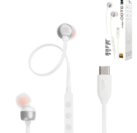 JBL Tune 310C Wired In-EAR Headphones - WHITE (Only Ground Shipping)