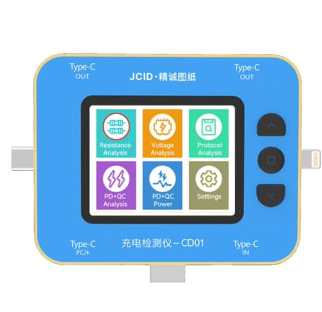 JCID CD01 Charging Detector With JC Drawing Type-C Lightning Port