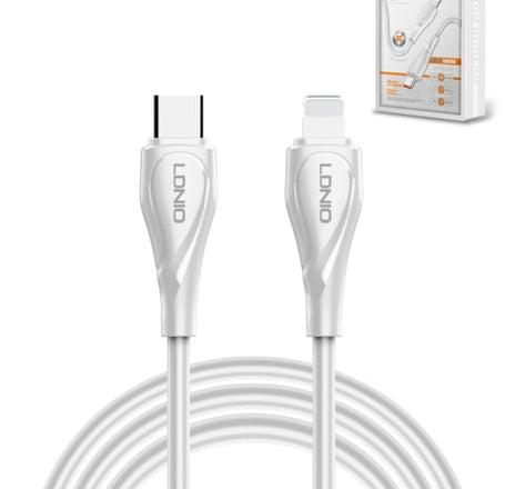 LDNIO LC612C PD USB C-L Fast Charging Data Cable (WHITE) (6ft) (30W)