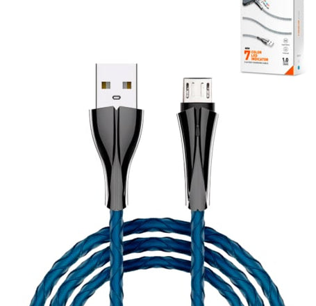 LDNIO LS461 USB A-M 7 Color Fast Charging Cable (BLUE) (3ft) (12W)