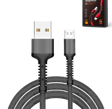 LDNIO LS63 USB A-M Braided Charging Data Cable (GRAY) (3ft) (12W)