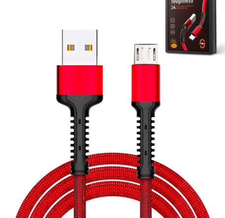 LDNIO LS63 USB A-M Braided Charging Data Cable (RED) (3ft) (12W)