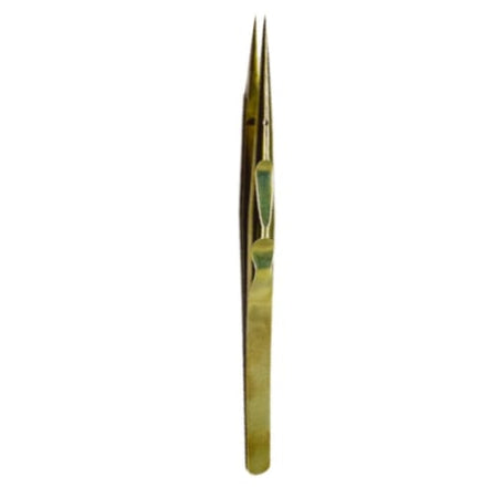 LuoWei Ultra Lightweight High Precision Titanium Alloy Tweezers Non-Slip - Straight (GOLD)