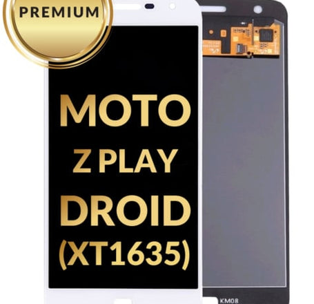 LCD Assembly without Frame for Motorola Moto Z Play Droid (XT1635) (WHITE) (Premium)