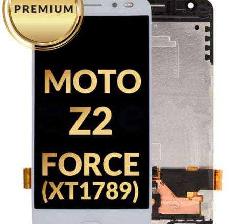 LCD Assembly with Frame for Motorola Moto Z2 Force (XT1789) (WHITE) (Premium)