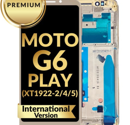 LCD Assembly with Frame for Motorola Moto G6 Play (XT1922-2-4-5) (International Version) (GOLD) (Premium / Refurbished)