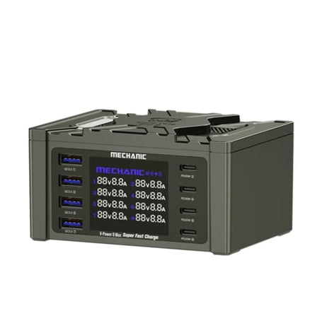 MECHANIC V-Power 8 Max 8-Ports Desktop Digital Display High Power Fast Quick Charger (Only Ground Shipping)