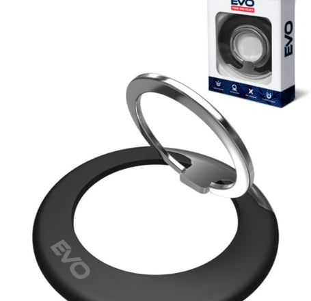 EVO PO1 Magnetic Phone Ring Compatible w/ Wireless Charging - BLACK