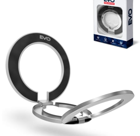 EVO PO2 Magnetic Phone Ring Compatible w/ Wireless Charging - WHITE (Only Ground Shipping)