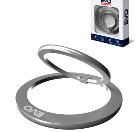 EVO Magnetic Phone Ring Compatible w/ Wireless Charging - SILVER (Only Ground Shipping)