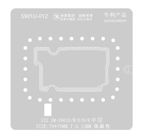 MiJing Middle Layer BGA Reballing Stencil for Galaxy S22 Ultra SM-S908U / W / O / D / E