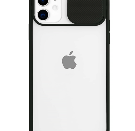 Slide Camera Transparent Case - BLACK for iPhone 12 Mini (Only Ground Shipping)