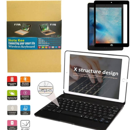 Smart Wireless Keyboard with Hard Case for iPad 5 (2017) / iPad 6 (2018) / Air 1 / Air 2 / Pro 9.7 (Only Ground Shipping)