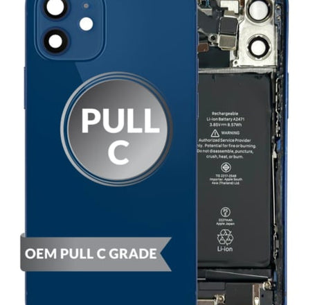 Back Housing Frame with Small Components Pre-Installed for iPhone 12 Mini (BLUE) (OEM Pull C Grade)