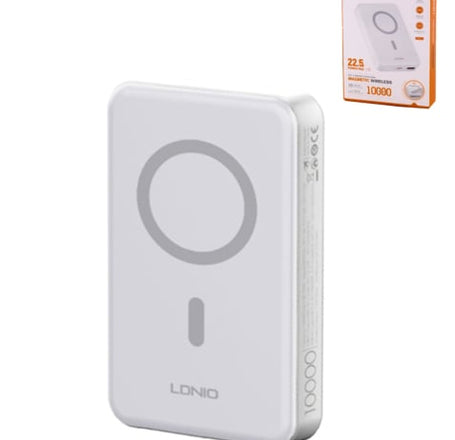 LDNIO PQ16 Magnetic Wireless PowerBank (WHITE) (10000mAh) (Only Ground Shipping)