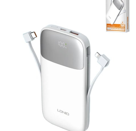 LDNIO PQ19 PowerBank w/ Digital Dsiplay (WHITE) (10000mAh / 22.5W) (Only Ground Shipping)