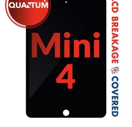 Quantum+ iPad Mini 4 LCD Assembly (BLACK) (Sleep / Wake Sensor Flex Pre-Installed) (Exclusive LCD Brakage Warranty)