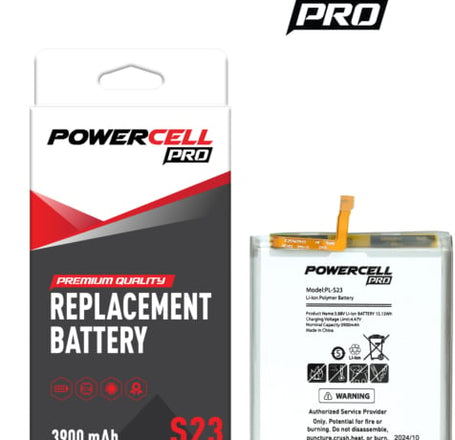 POWERCELL PRO Battery Replacement for Galaxy S23 (3900 mAh)