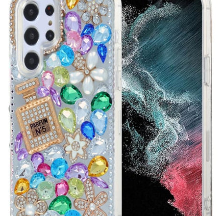 Crystal Flower Silicone Hard Case - COLORFUL for Galaxy S25 Ultra (Only Ground Shipping)