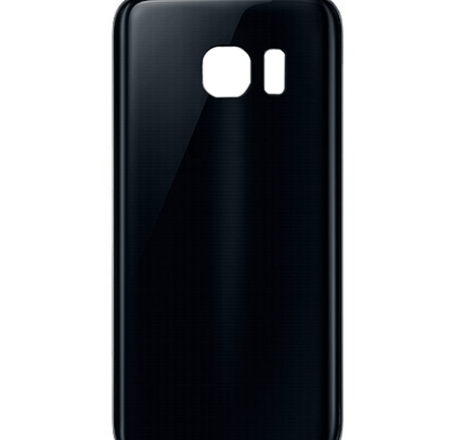 Back Glass with Camera Lens and Adhesive for Galaxy S7 (NO LOGO) (BLACK)