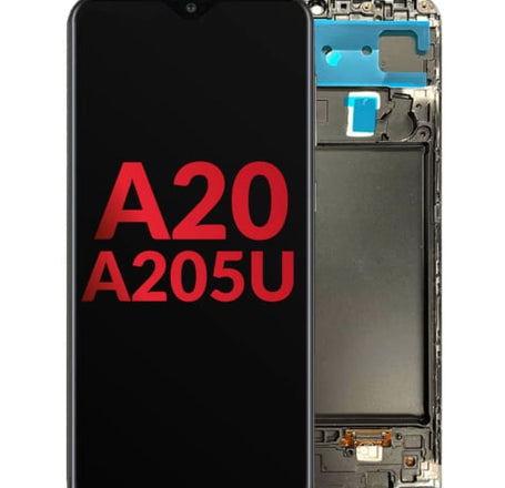 OLED Assembly with Frame for Galaxy A20 (A205U / 2019) (Aftermarket OLED)