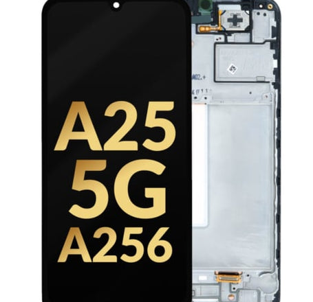 OLED Assembly with Frame for Galaxy A25 5G (A256 / 2023) (BLACK) (Service Pack)