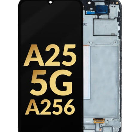 OLED Assembly with Frame for Galaxy A25 5G (A256 / 2023) (BLACK) (Premium)