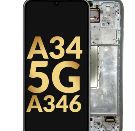 OLED Assembly with Frame for Galaxy A34 5G (A346 / 2023) (AWESOME SILVER) (Service Pack)