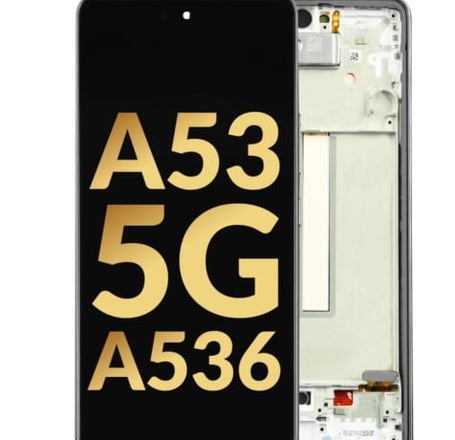 OLED Assembly with Frame for Galaxy A53 5G (A536 / 2022) (AWESOME BLACK) (Service Pack)