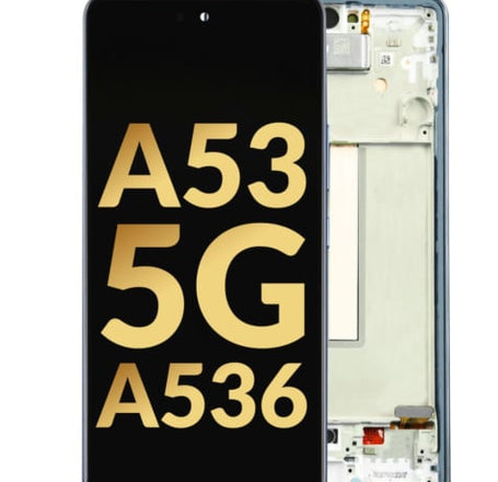 OLED Assembly with Frame for Galaxy A53 5G (A536 / 2022) (AWESOME BLUE) (Service Pack)