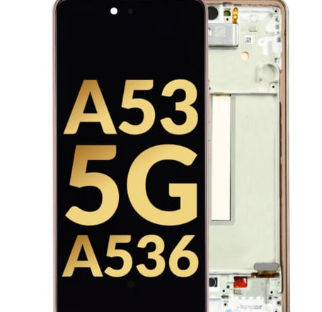 OLED Assembly with Frame for Galaxy A53 5G (A536 / 2022) (AWESOME PEACH) (Service Pack)