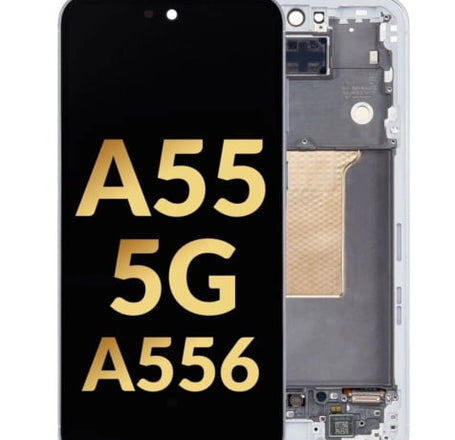 OLED Assembly with Frame for Galaxy A55 5G (A556 / 2024) (AWESOME ICEBLUE) (Service Pack)