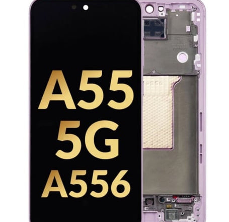 OLED Assembly with Frame for Galaxy A55 5G (A556 / 2024) (AWESOME LILAC) (Service Pack)