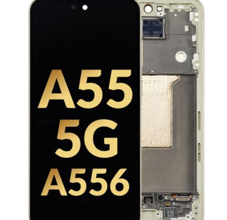 OLED Assembly with Frame for Galaxy A55 5G (A556 / 2024) (AWESOME LEMON) (Service Pack)