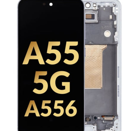 OLED Assembly with Frame for Galaxy A55 5G (A556 / 2024) (AWESOME ICEBLUE) (Premium)