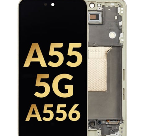 OLED Assembly with Frame for Galaxy A55 5G (A556 / 2024) (AWESOME LEMON) (Premium)