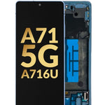 OLED Assembly with Frame for Galaxy A71 5G (A716U / 2020) (PRISM CUBE BLUE) (Premium)