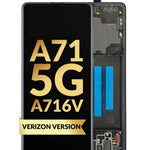 OLED Assembly with Frame for Galaxy A71 5G UW (A716V / 2020) (Verizon Only) (PRISM CUBE BLACK) (Service Pack)