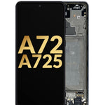 OLED Assembly with Frame for Galaxy A72 (A725 / 2021) (AWESOME BLACK) (Service Pack)