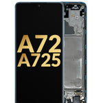 OLED Assembly with Frame for Galaxy A72 (A725 / 2021) (AWESOME BLUE) (Service Pack)