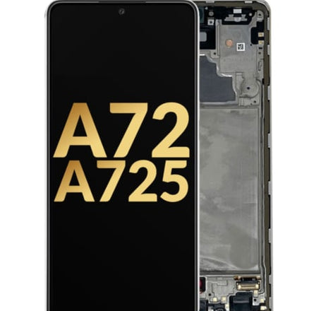 OLED Assembly with Frame for Galaxy A72 (A725 / 2021) (AWESOME WHITE) (Service Pack)