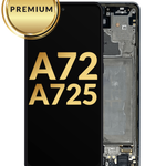 OLED Assembly with Frame for Galaxy A72 (A725 / 2021) (AWESOME BLACK) (Premium)