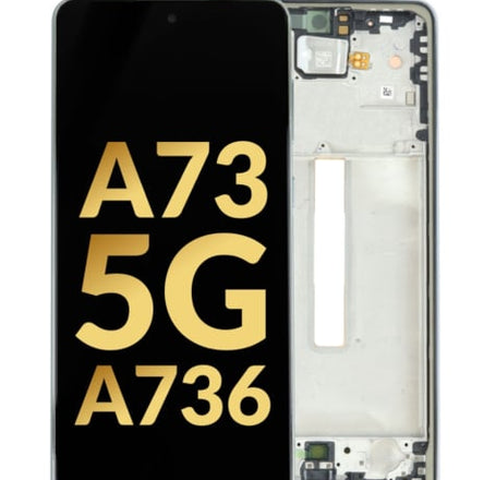 OLED Assembly with Frame for Galaxy A73 5G (A736 / 2022) (AWESOME BLACK) (Service Pack)