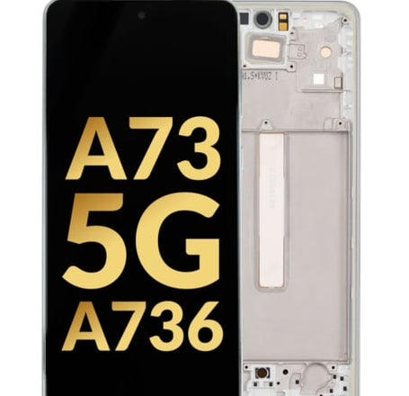 OLED Assembly with Frame for Galaxy A73 5G (A736 / 2022) (WHITE) (Premium)