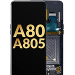 OLED Assembly with Frame for Galaxy A80 (A805 / 2019) (PHANTOM BLACK) (Service Pack)