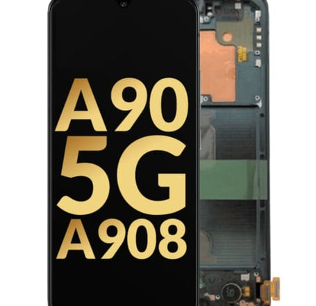 OLED Assembly with Frame for Galaxy A90 5G (A908 / 2019) (BLACK) (Service Pack)