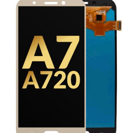 OLED Assembly without Frame for Galaxy A7 (A720 / 2017) (GOLD) (Premium)