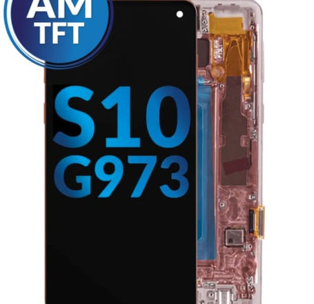 LCD Assembly with Frame for Galaxy S10 (G973) (without Fingerprint Sensor) (FLAMINGO PINK) (Aftermarket)